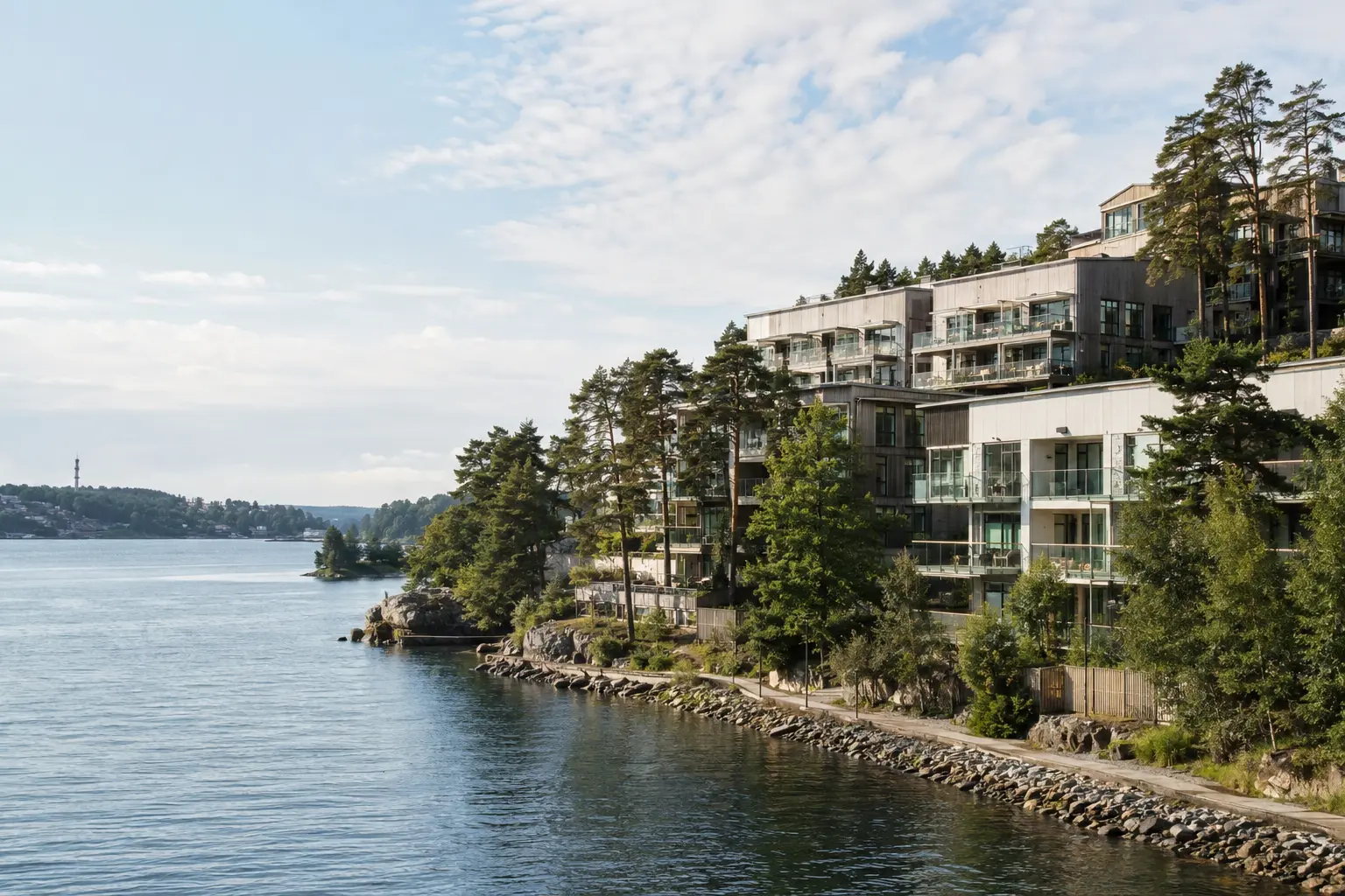 Vattennära stadsmiljö inspirerad av Nacka